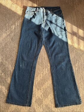 Boston Proper Dark Blue Wide-Leg Jeans